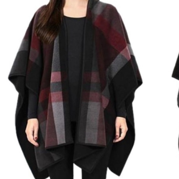 Ike Behar Jackets & Blazers - ❄️IKE BEHAR Plaid Blanket Wrap